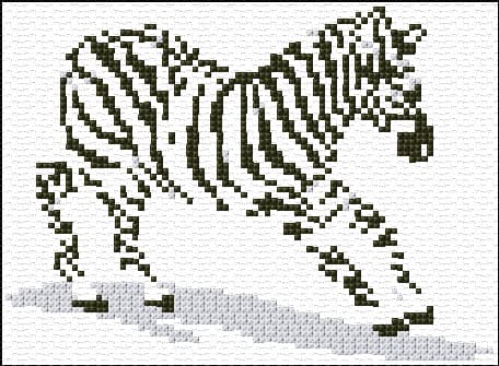 Zebra free cross-stitch pattern