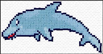 Dolphin free cross-stitch pattern