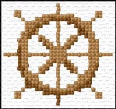 Ship's Wheel free cross-stitch pattern