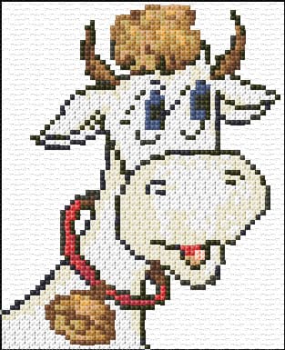Funny Cow free cross-stitch pattern