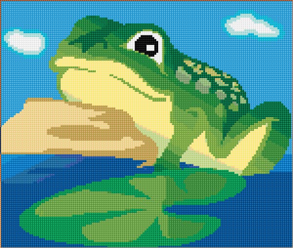 Frog free cross-stitch pattern