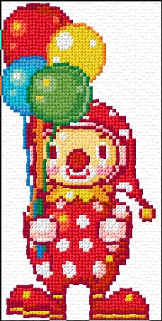 Clown free cross-stitch pattern