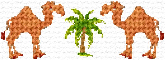 Camels Border free cross-stitch pattern