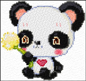 Panda free cross-stitch pattern