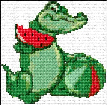 Crocodile free cross-stitch pattern