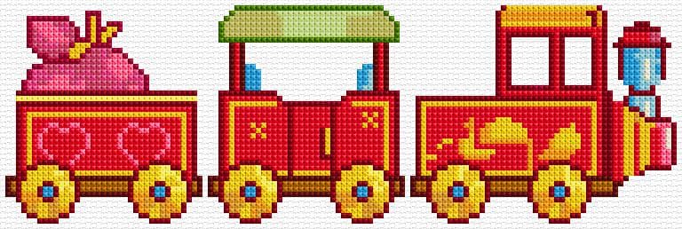 Train free cross-stitch pattern