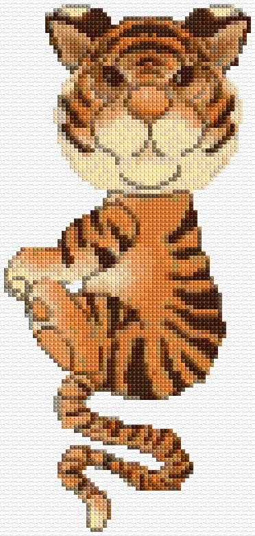 Tiger free cross-stitch pattern