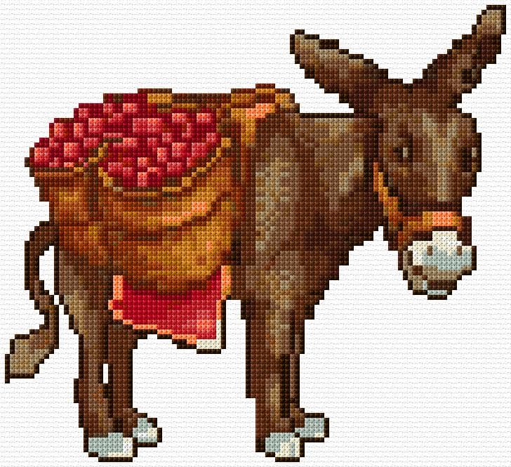 Donkey free cross-stitch pattern