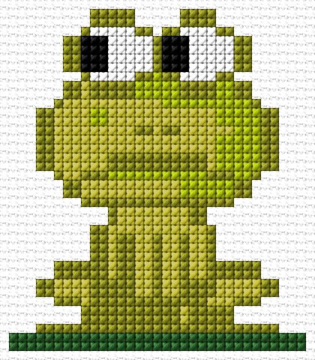 Frog free cross-stitch pattern