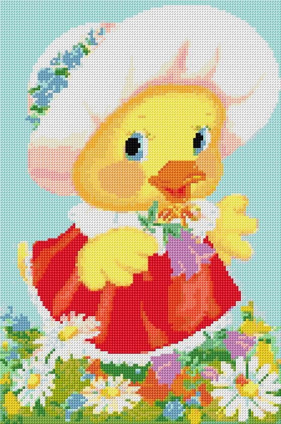 Duckling free cross-stitch pattern