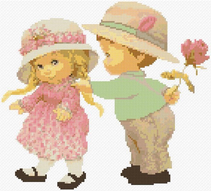 I Love You free cross-stitch pattern