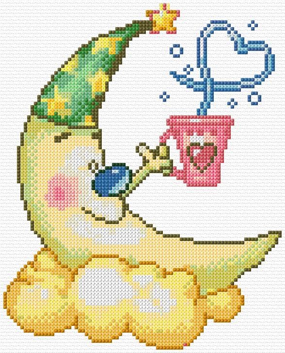 Good Night free cross-stitch pattern