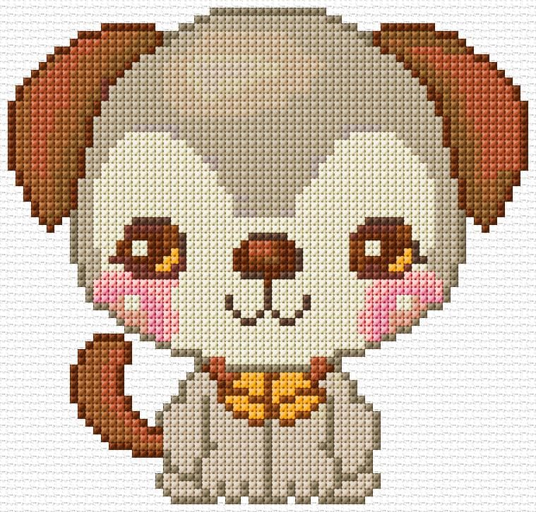 Puppy free cross-stitch pattern