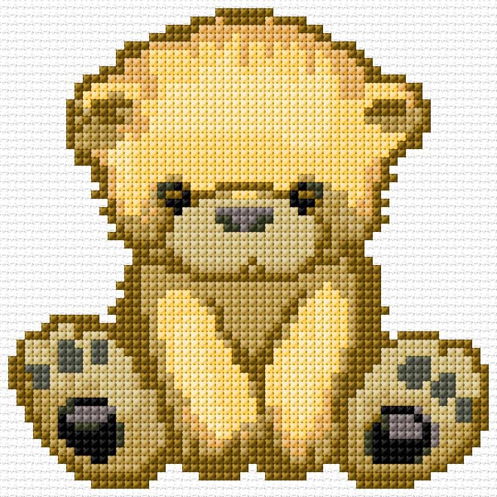 Teddy free cross-stitch pattern