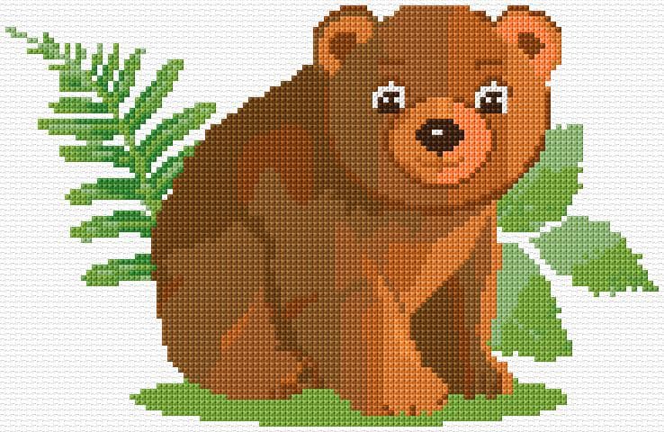 Teddy free cross-stitch pattern