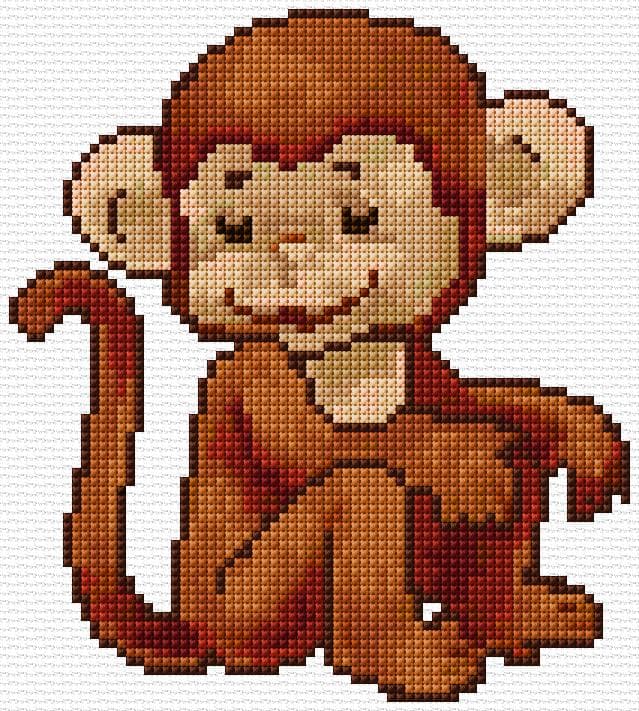 Monkey free cross-stitch pattern