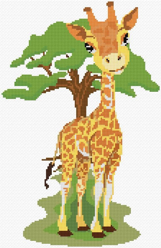 Giraffe free cross-stitch pattern