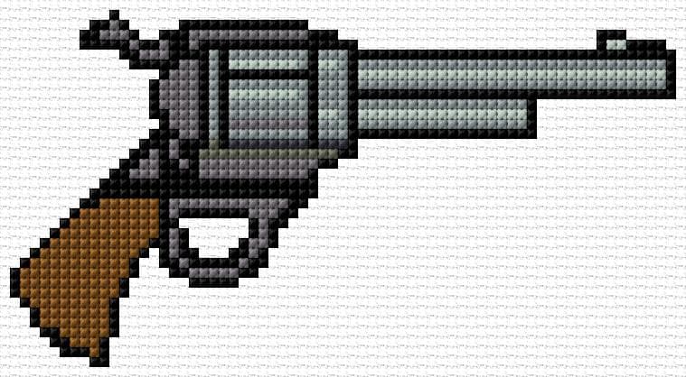 Gun free cross-stitch pattern