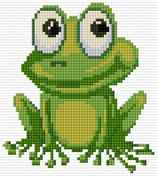 Frog free cross-stitch pattern