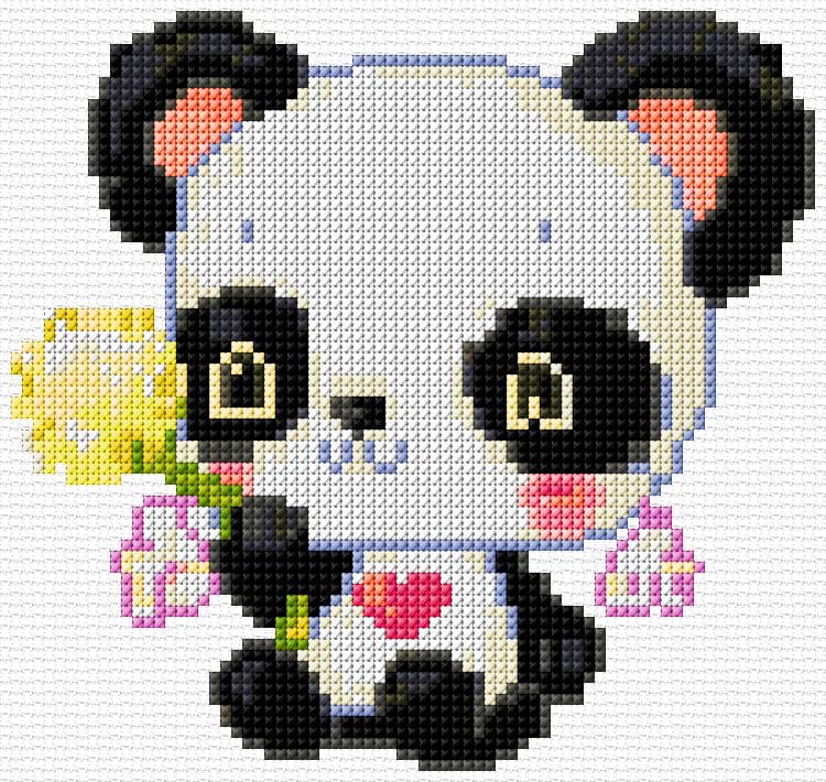 Panda free cross-stitch pattern