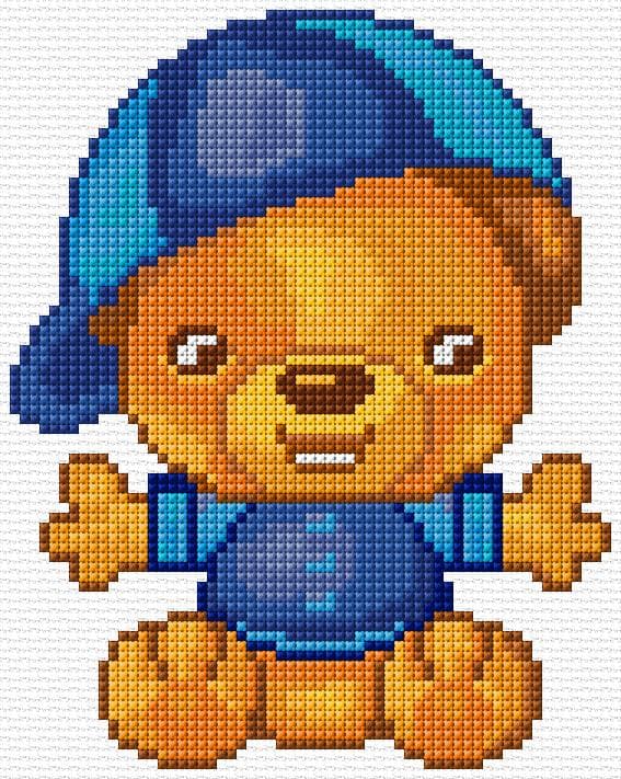 Teddy free cross-stitch pattern