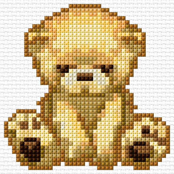 Teddy free cross-stitch pattern