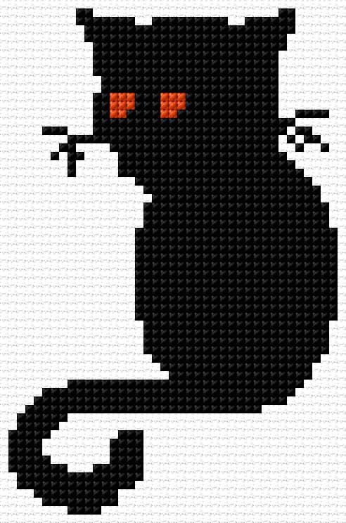 Black Cat free cross-stitch pattern