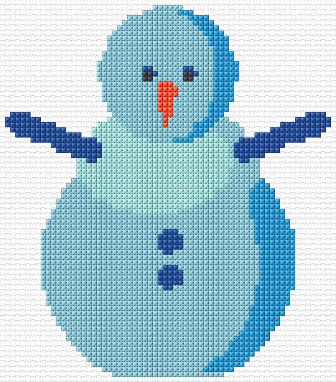 Snowman free cross-stitch pattern