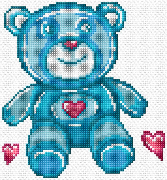 Teddy free cross-stitch pattern