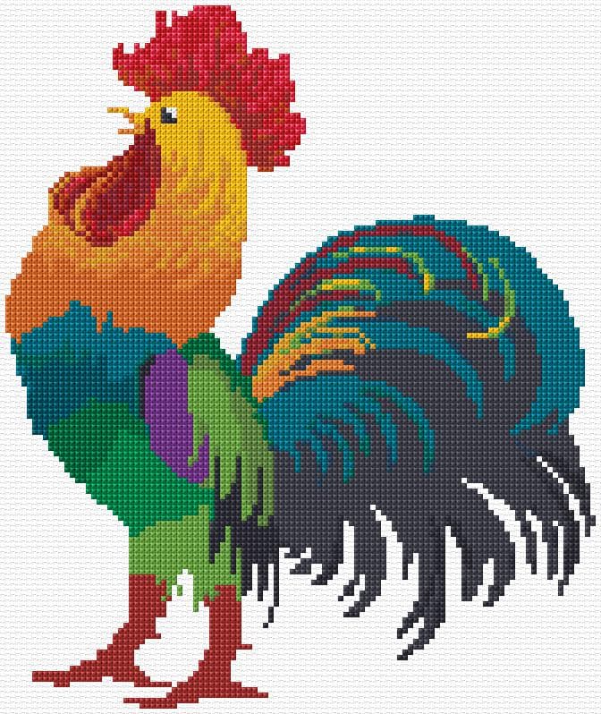 Rooster free cross-stitch pattern