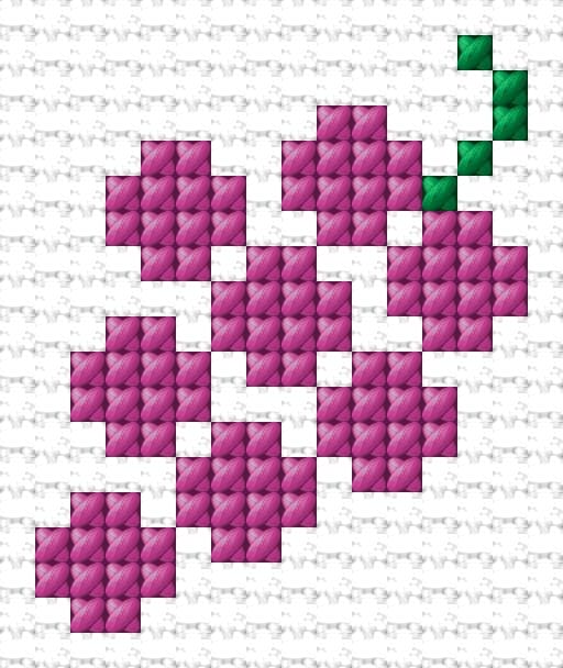 Grapes free cross-stitch pattern