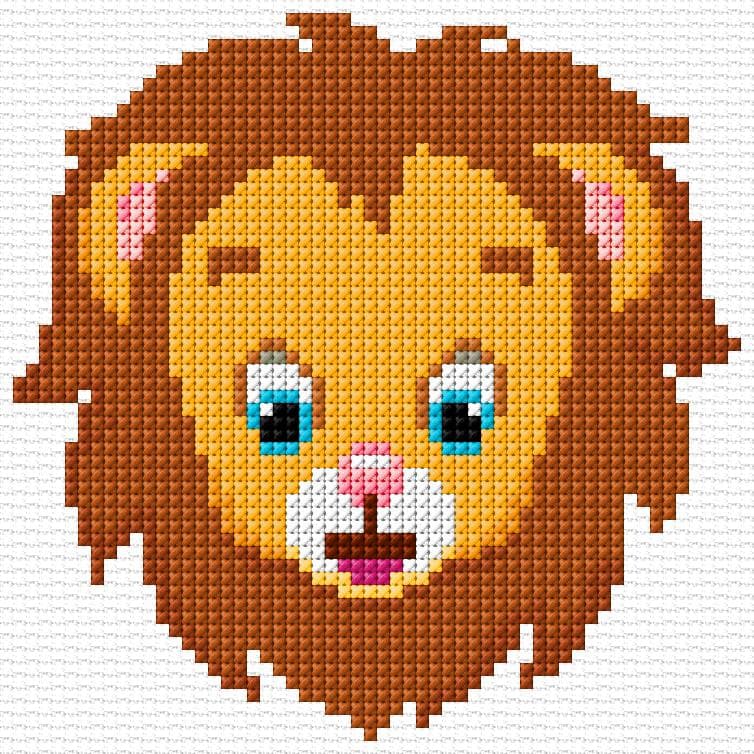 Lion free cross-stitch pattern