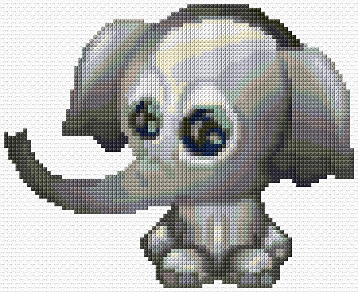 Elephant free cross-stitch pattern