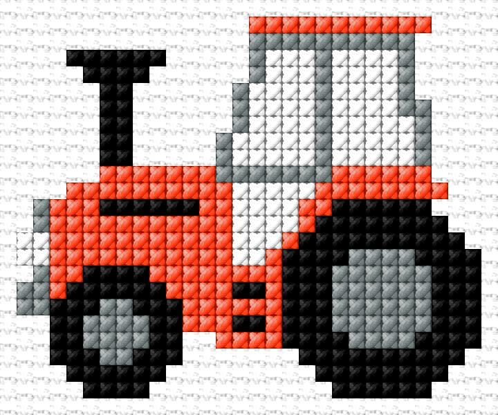 Tractor free cross-stitch pattern