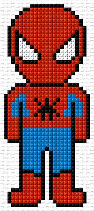 Spiderman free cross-stitch pattern