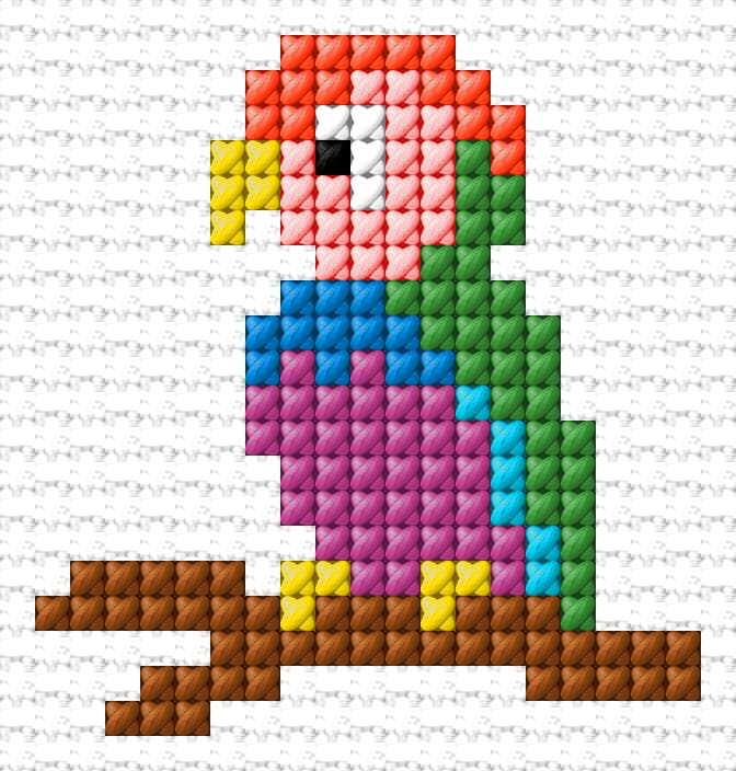 Parrot free cross-stitch pattern