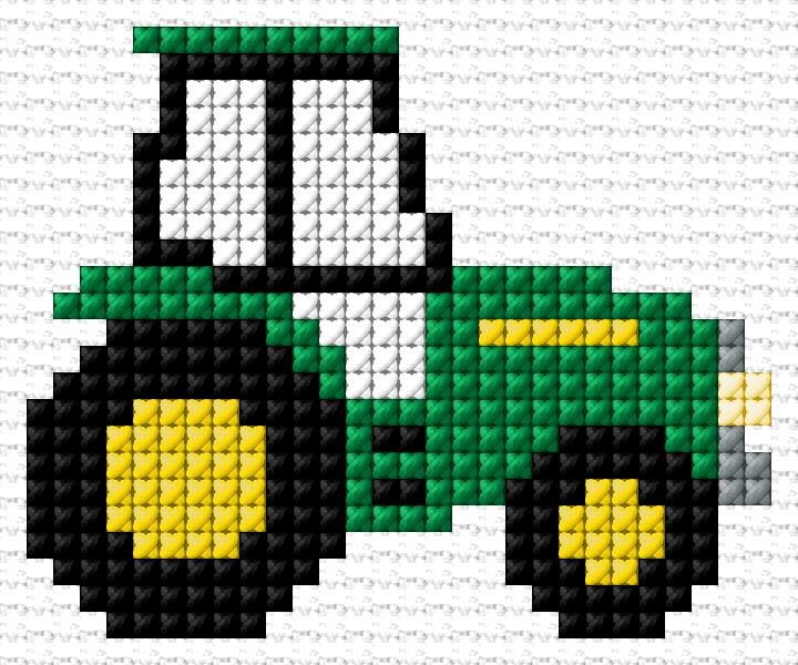 Tractor free cross-stitch pattern