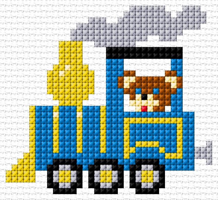 Train free cross-stitch pattern