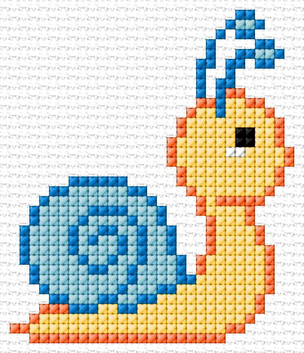 Snail free cross-stitch pattern
