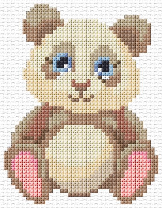 Baby Panda free cross-stitch pattern