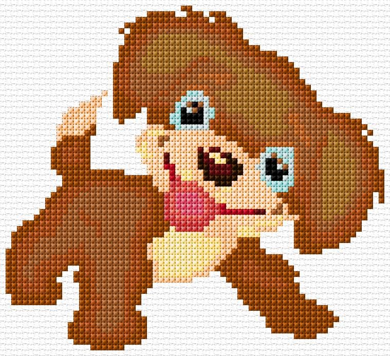 Puppy free cross-stitch pattern