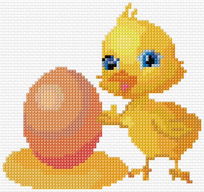 Chick free cross-stitch pattern