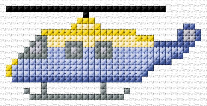 Helicopter free cross-stitch pattern