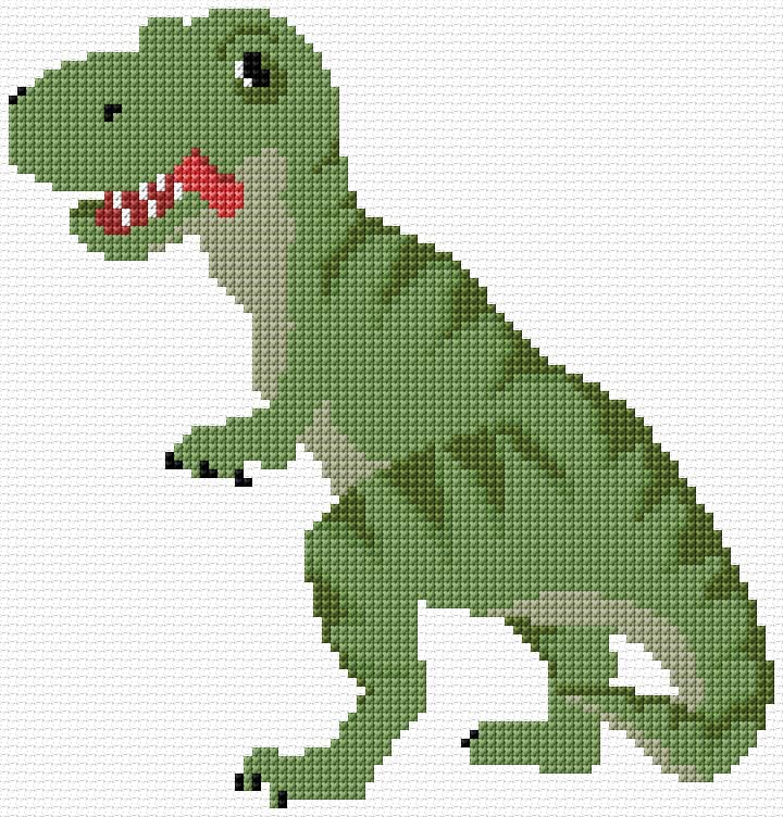 T-Rex free cross-stitch pattern
