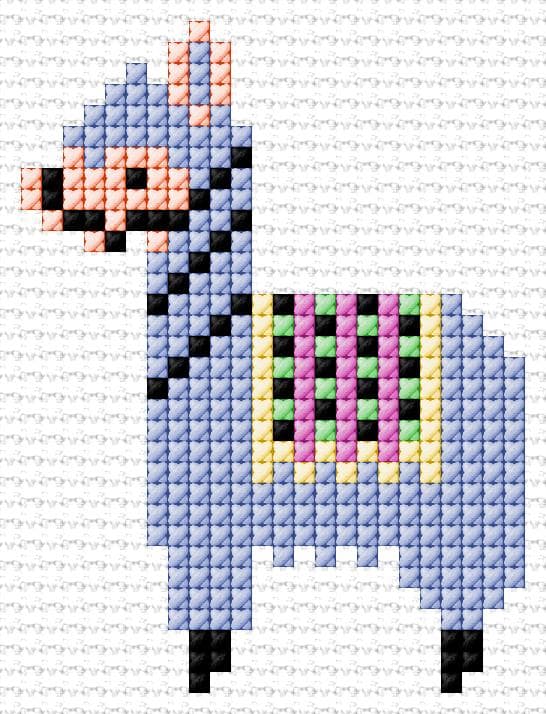 Lama free cross-stitch pattern