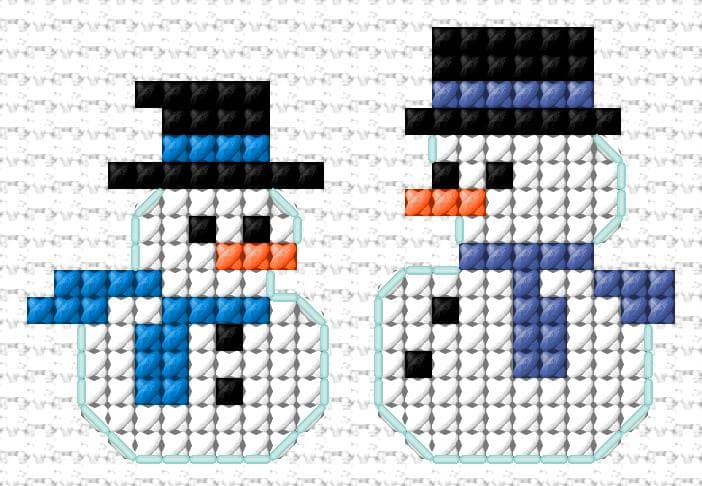 Snowmen free cross-stitch pattern