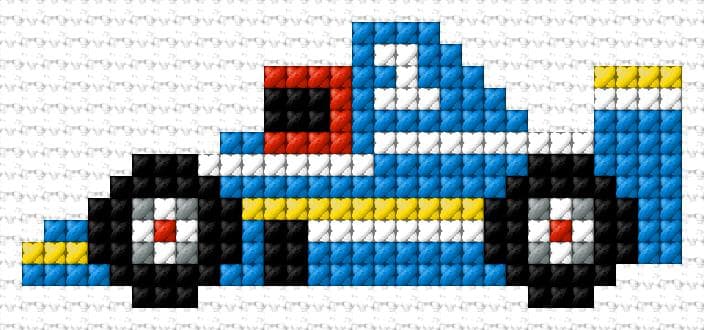 Race Car free cross-stitch pattern