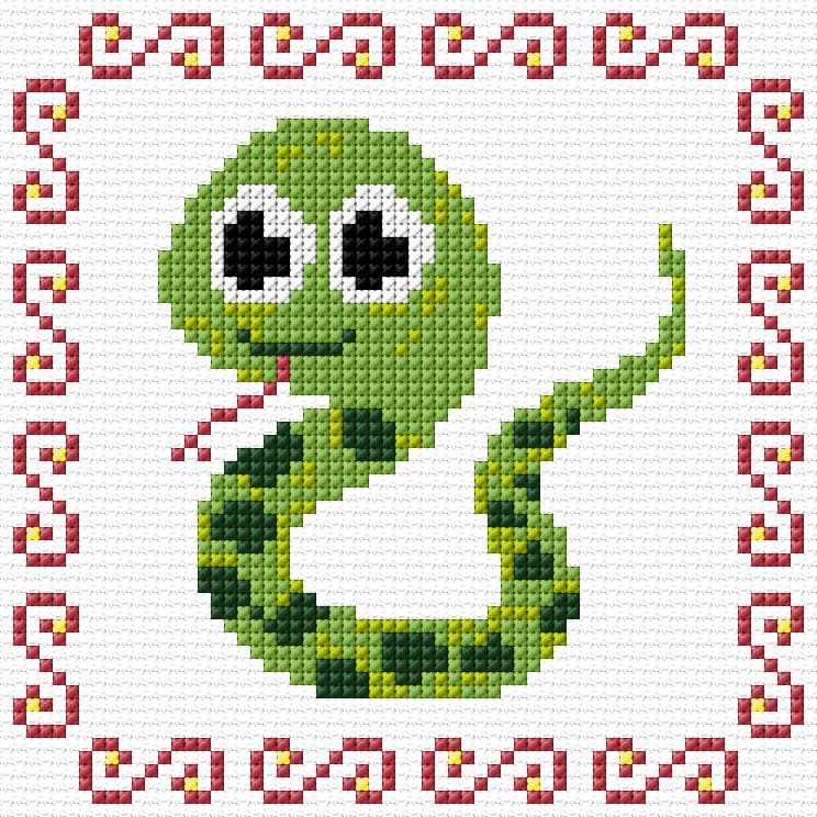 Snake free cross-stitch pattern