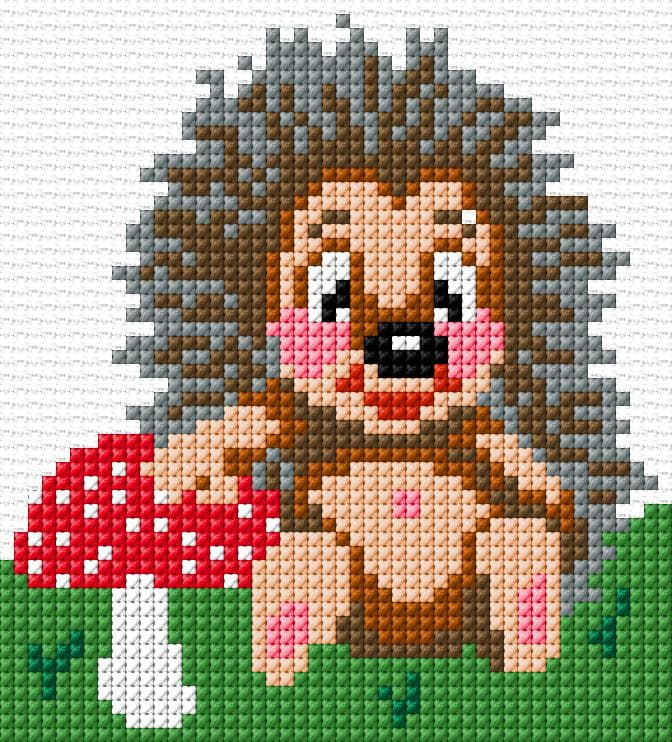 Hedgehog free cross-stitch pattern