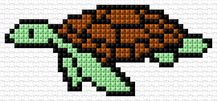 Turtle free cross-stitch pattern
